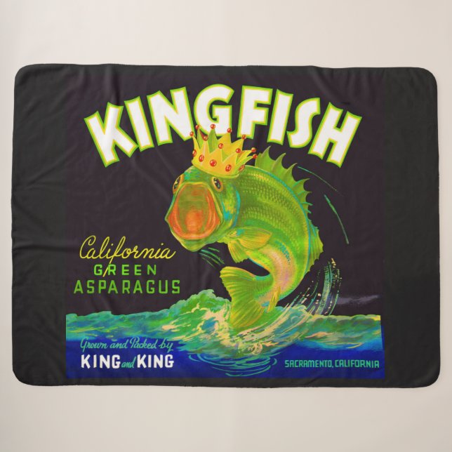 Couverture Sherpa étiquette de caisse d'asperges de Kingfish dans le (Devant (Horizontal))