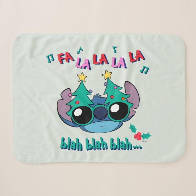 Couverture Sherpa Étiquette de Noël | Fa La La La La (Devant (Horizontal))