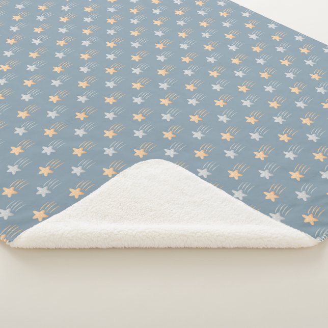 Couverture Sherpa Etoiles à décrocher jaune et bleu Baby Boy (3/4)