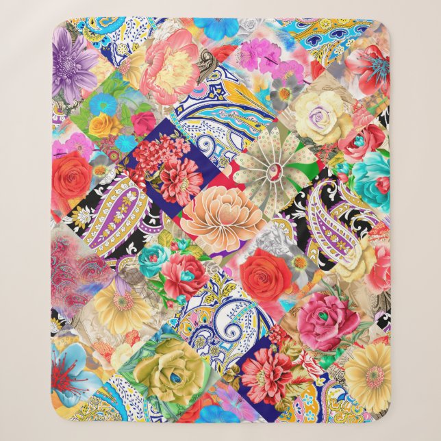Couverture Sherpa Étrange belle motif en tissu. Nouveau tissu de (Devant)