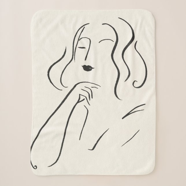Couverture Sherpa Étude simple - croquis d'une femme (Devant)