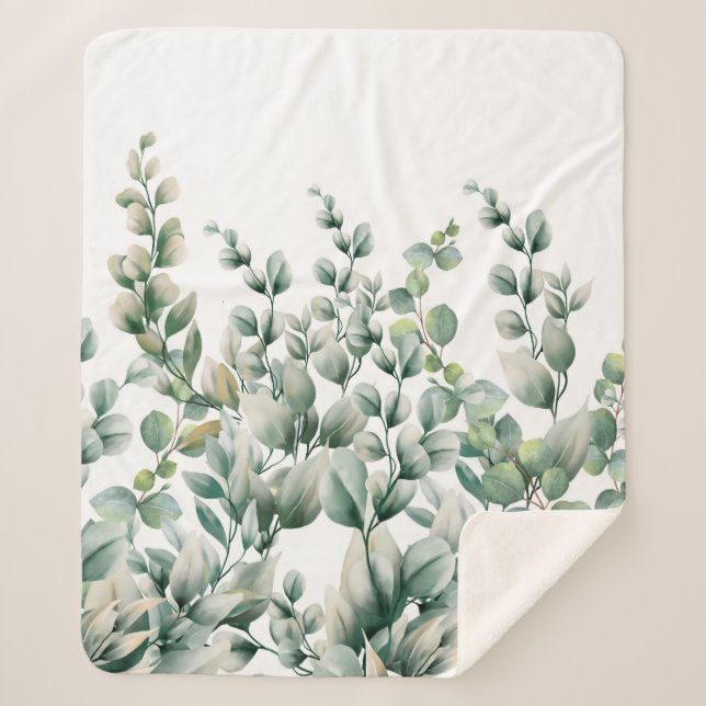 Couverture Sherpa Eucalyptus vert (Devant)