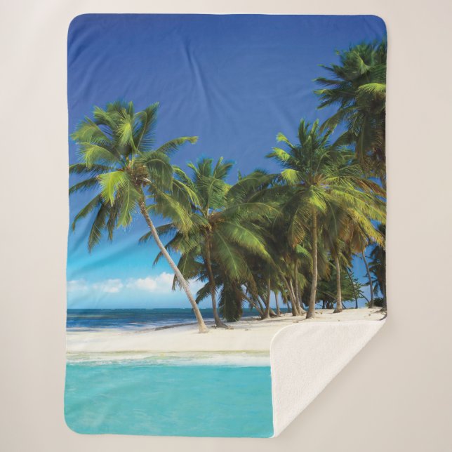 Couverture Sherpa Exotic beach throw pillow (Devant)