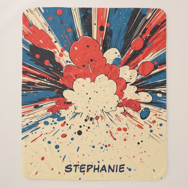 Couverture Sherpa Explosion d'art pop de style comique (4) (Devant)