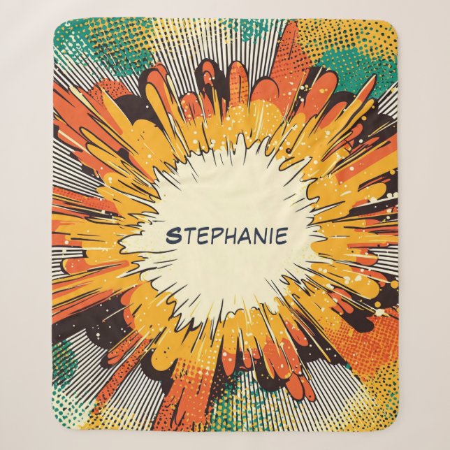 Couverture Sherpa Explosion d'art pop de style comique (6) (Devant)