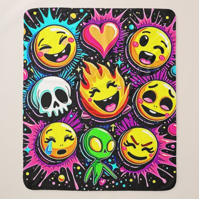 Couverture Sherpa Explosion Emoji Joueuse (Devant)