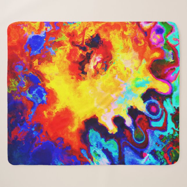 Couverture Sherpa Explosion Motif colorée (Devant (Horizontal))