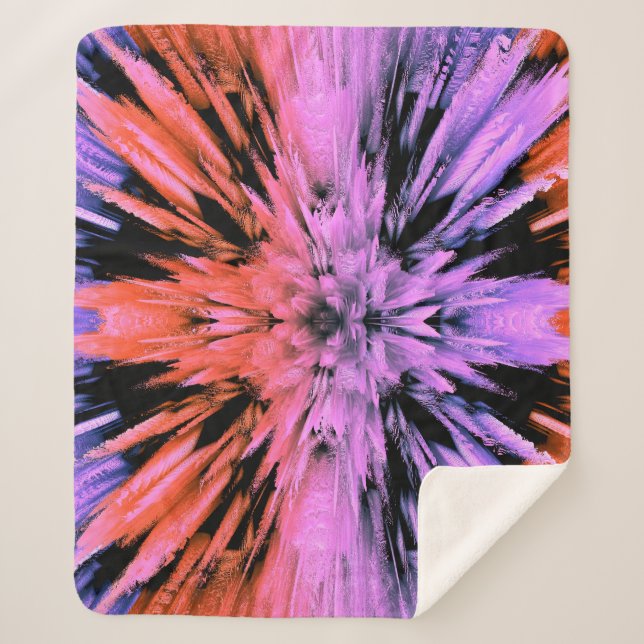 Couverture Sherpa Explosion rose en poudre Abstraite Sherpa Blanket (Devant)