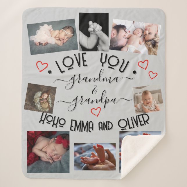 Couverture Sherpa ✨ Faites votre amour personnalisé vous GRANDMA & G (Devant)