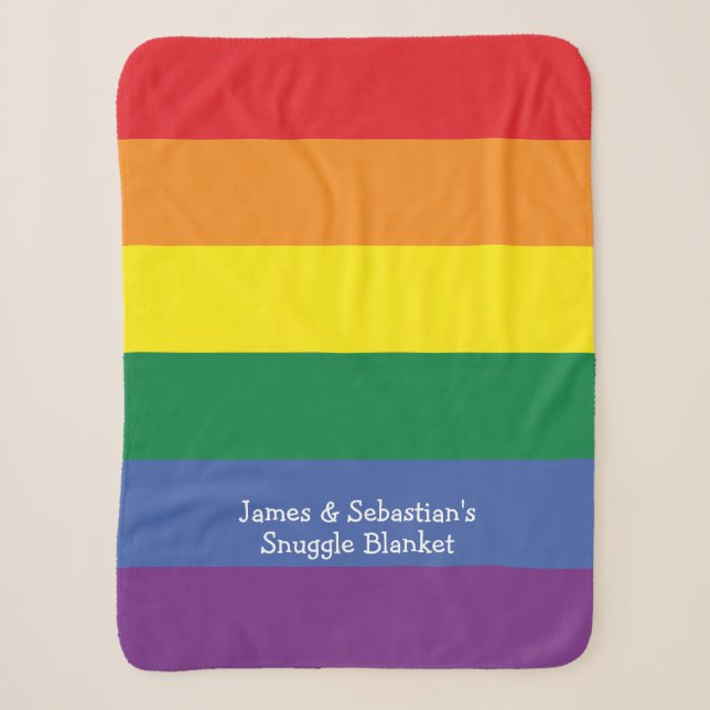 Couverture Sherpa Faites votre propre Gay pride personnalisé Rainbow (Devant)