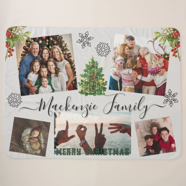 Couverture Sherpa ✨ Faites-Vous Peser Votre Propre Famille CHRISTMAS (Devant (Horizontal))