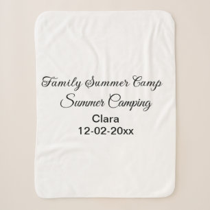 Couverture Sherpa Famille camping vacances personnalisée ajouter nom