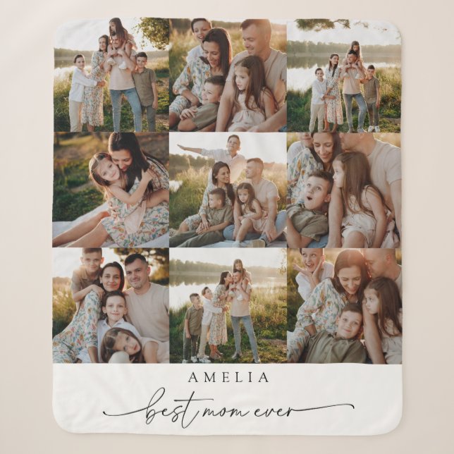 Couverture Sherpa Famille de photos personnalisées et élégantes (Devant)