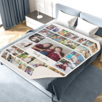 Famille égale Love 29 Photo Collage Sherpa Blanket