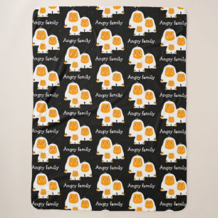 Couverture Sherpa Famille en colère Singes design T-Shirt Bain Mat