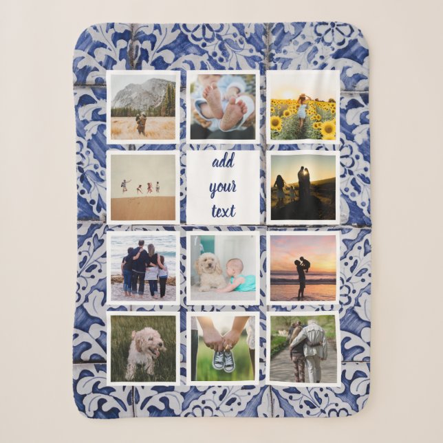 Couverture Sherpa Famille personnalisée 11 Photo Collage personnalis (Devant)
