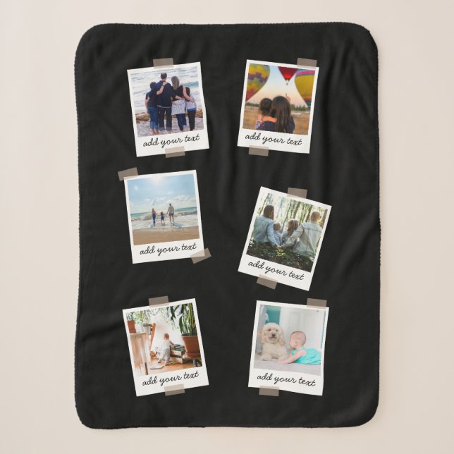 Couverture Sherpa Famille personnalisée 6 Photo Collage personnalisé (Devant)
