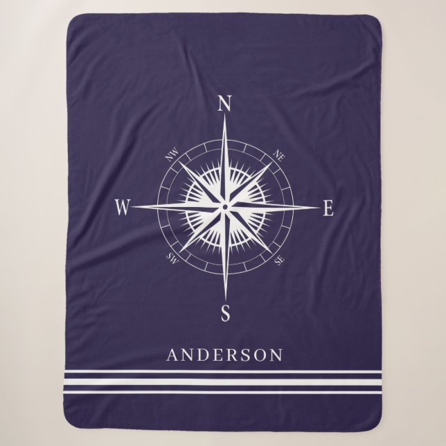 Couverture Sherpa Famille Personnalisée De Compass Nautique Russe (Devant)