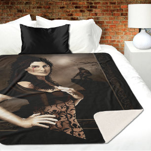 Couverture Sherpa Fantastique d'amour gothique sombre vampire sang l