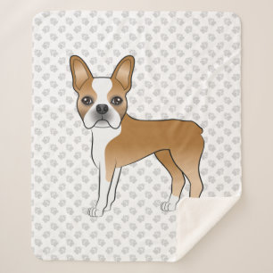 Couverture Sherpa Faon Boston Terrier Chien de Dessin Animé Adorable