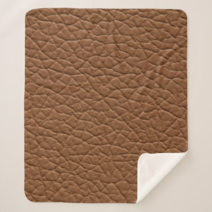 Couverture Sherpa Faux cuir teintes brun clair texture majeure. abs