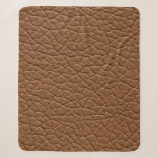 Couverture Sherpa Faux cuir teintes brun clair texture majeure. abs