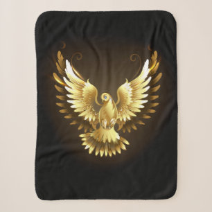 Couverture Sherpa Faux Gold Foil Peace Dove en noir