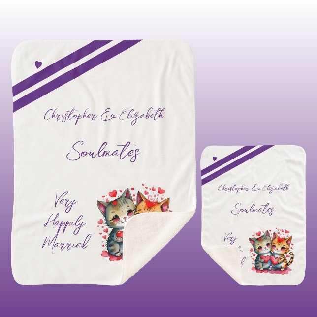Couverture Sherpa Femme âmes chats mignons cadeau anniversaire (Créateur téléchargé)