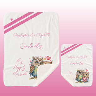 Couverture Sherpa Femme âmes compagnons chouettes chouettes cadeau a