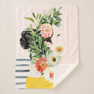 Couverture Sherpa Femme aux fleurs