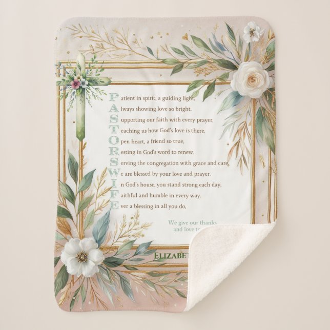 Couverture Sherpa ✝️ Femme du pasteur épouse apprécient Merci cadeau (Devant)