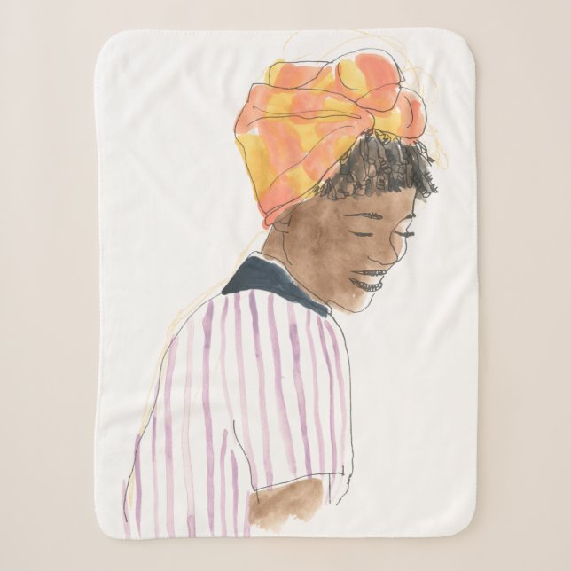 Couverture Sherpa Femme forte et belle souriante (Devant)