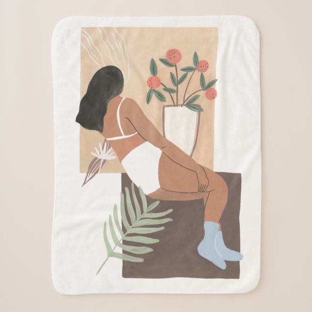 Couverture Sherpa Femme Lounging (Devant)