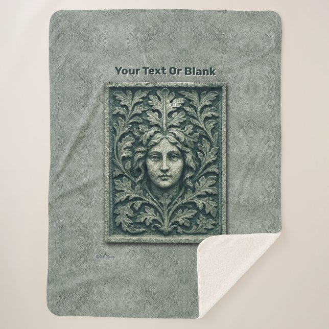 Couverture Sherpa Femme verte - Pierre (Devant)