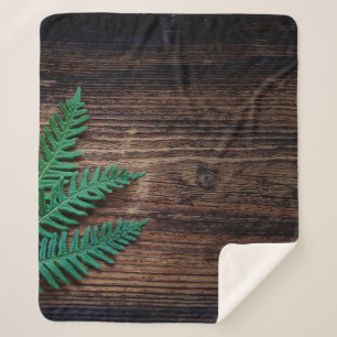 Couverture Sherpa Ferry plante bois petit grunge de fougère