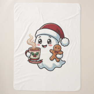 Couverture Sherpa Festive Ghost – Christmas & Halloween Crossover