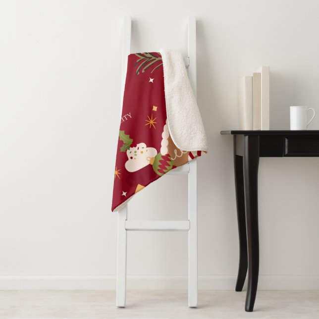 Couverture Sherpa Fête de Noël Sherpa Blanket (En situation)