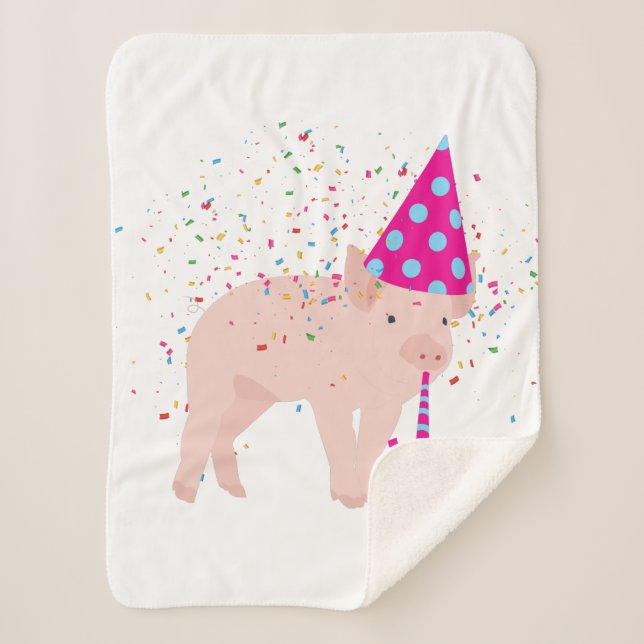 Couverture Sherpa Fête de porc - Animaux ayant une fête (Devant)