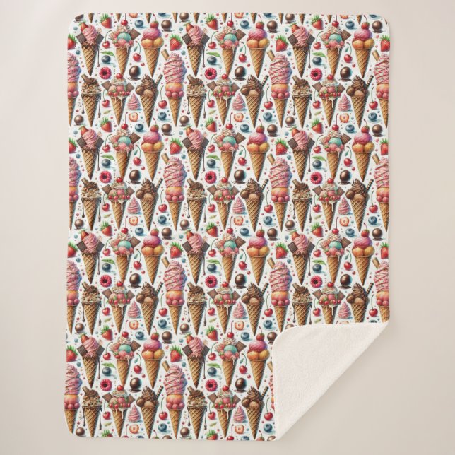 Couverture Sherpa Fête du Parlateur de crème glacée (Devant)