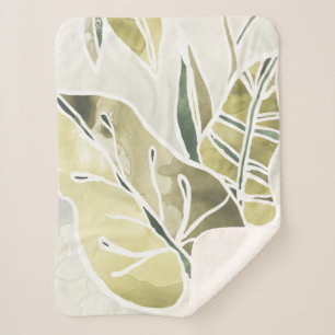Couverture Sherpa Feuille de batik