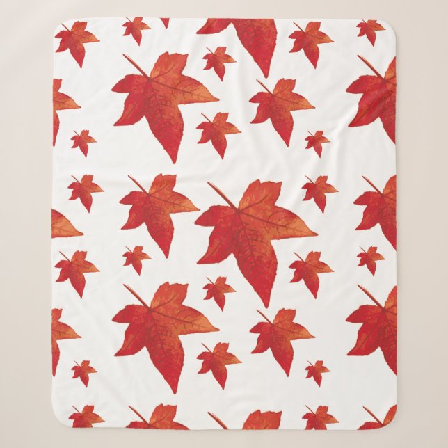 Couverture Sherpa Feuilles d'automne de l'érable rouge (Devant)