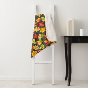 Couverture Sherpa Feuilles d'automne Sherpa Blanket