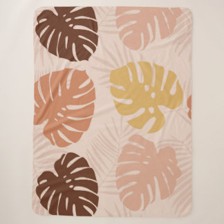 Couverture Sherpa feuilles de palmiers tropicaux