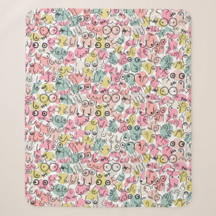 Couverture Sherpa feuilles de papier d'emballage design de poitrine 