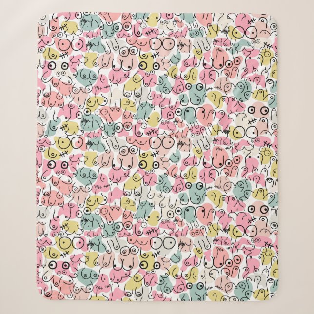 Couverture Sherpa feuilles de papier d'emballage design de poitrine  (Devant)