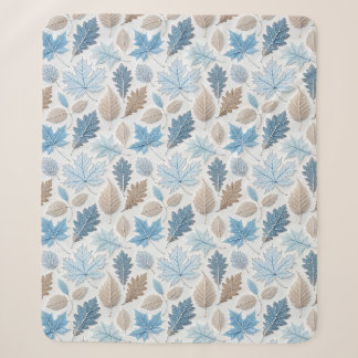Couverture Sherpa feuilles d'hiver enrobés de givre délicat