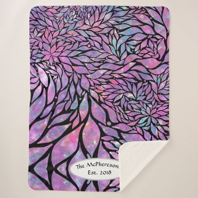 Couverture Sherpa feuilles impressionnistes Abstraits (Devant)