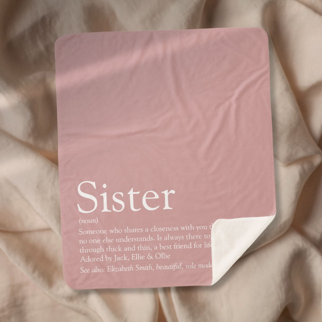 Couverture Sherpa Fille Dusty Rose rose Fun Sister Définition (Girly Dusty Rose Pink Fun Sister Definition Sherpa Blanket)