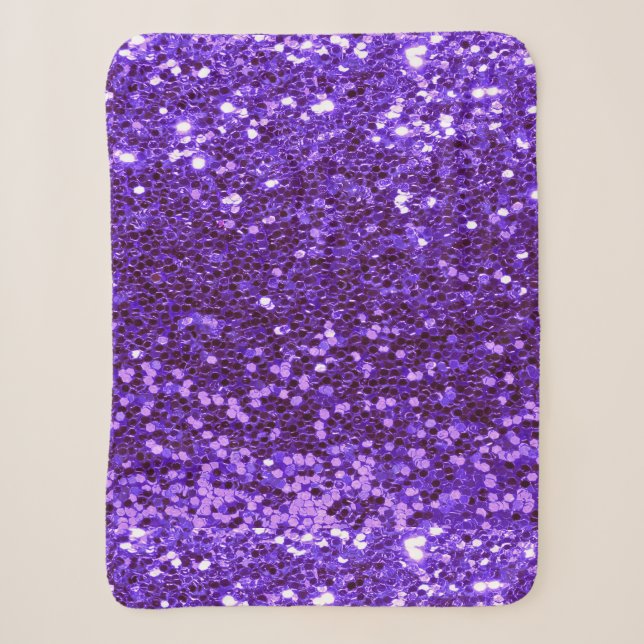 Couverture Sherpa Fille Violet Parties scintillant Bling Glam modern (Devant)