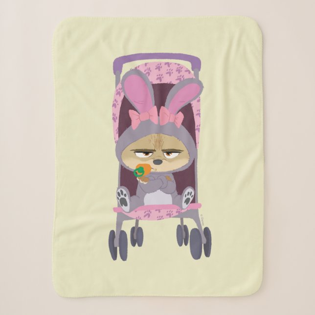 Couverture Sherpa Finnick - Poussette bébé lapin (Devant)